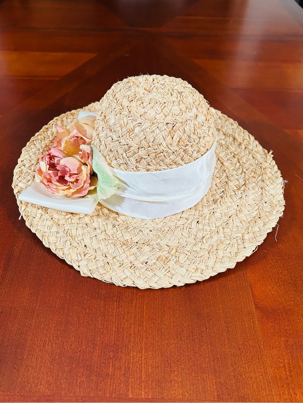 Vintage Banana Republic Floral Straw Hat - Picture 10 of 13